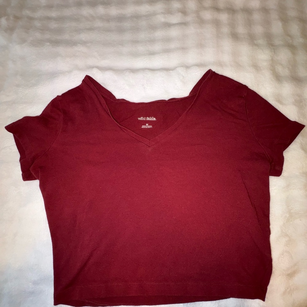 Wild Fable Women's Red V-Neck Top